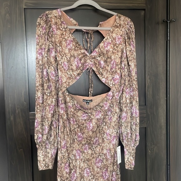 For Love & Lemons Wynne Maxi Dress Size M NWT Cut Out Shimmer Coquette - Picture 8 of 11